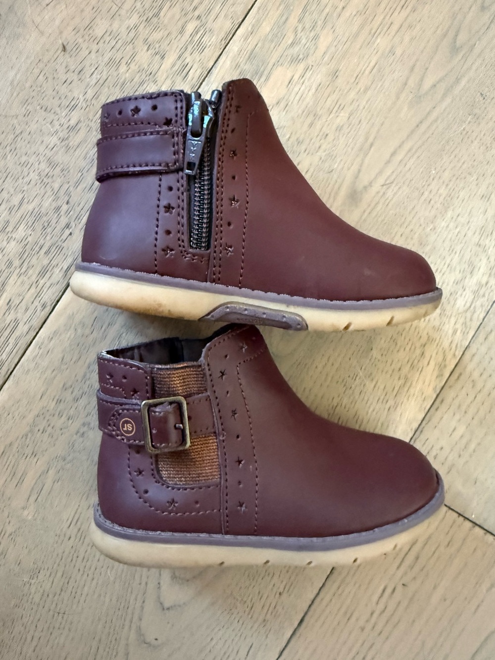 Stride Rite SRT Agnes Brown Leather Ankle Boots Toddler Size 6